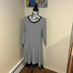 Black and white striped dress